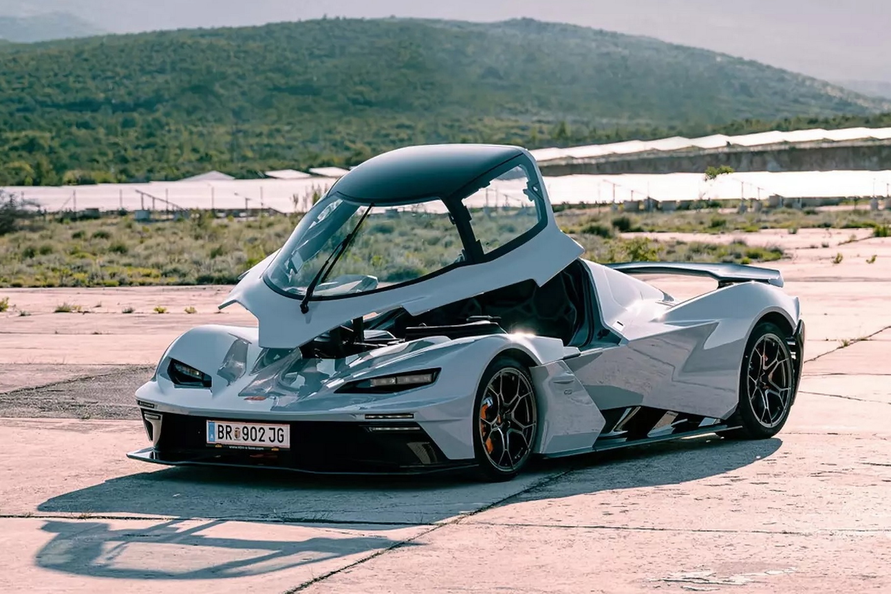 A unique supercar with a fighter-style canopy was brought to Russia