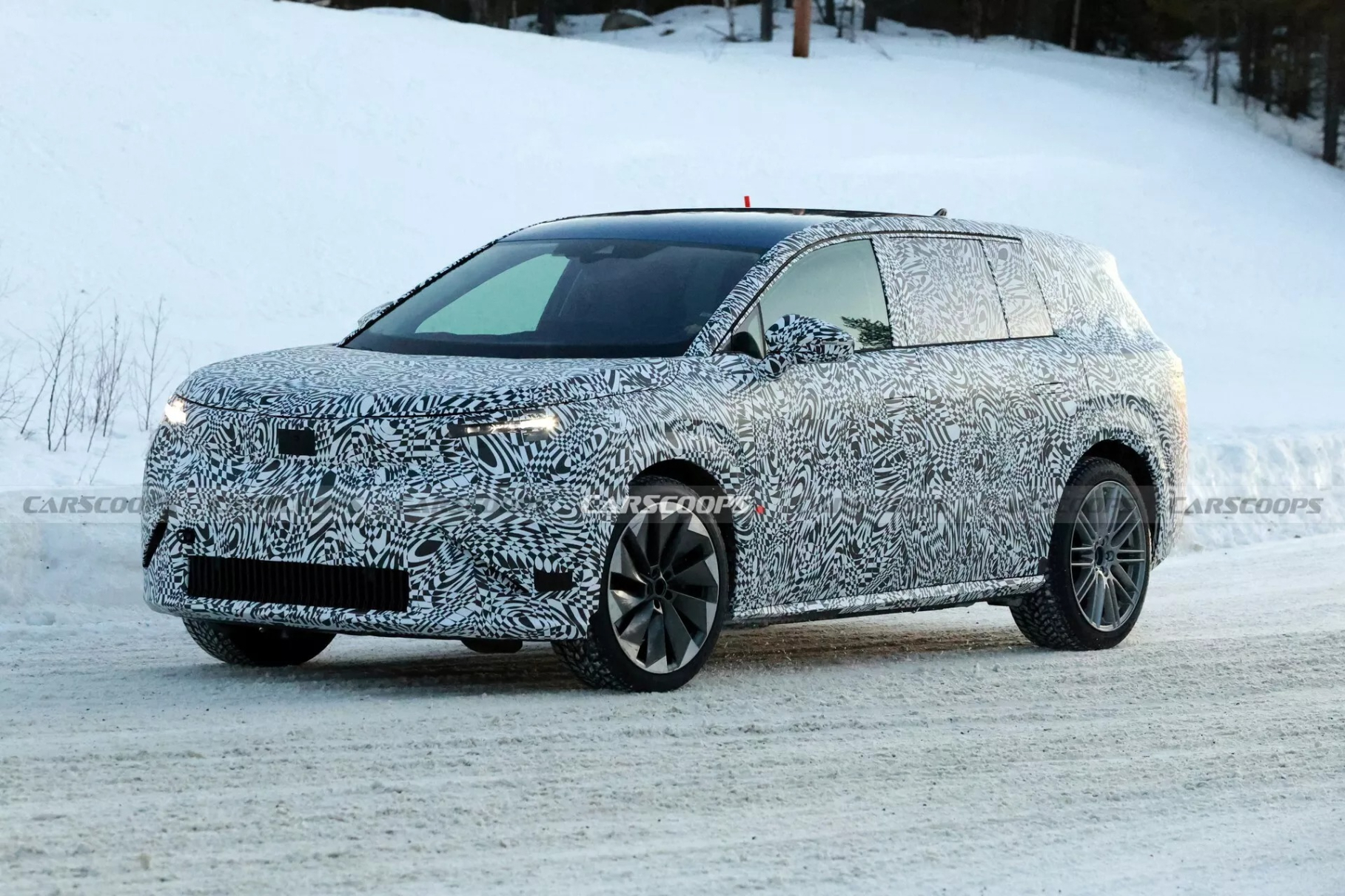 Skoda has started road testing a large crossover