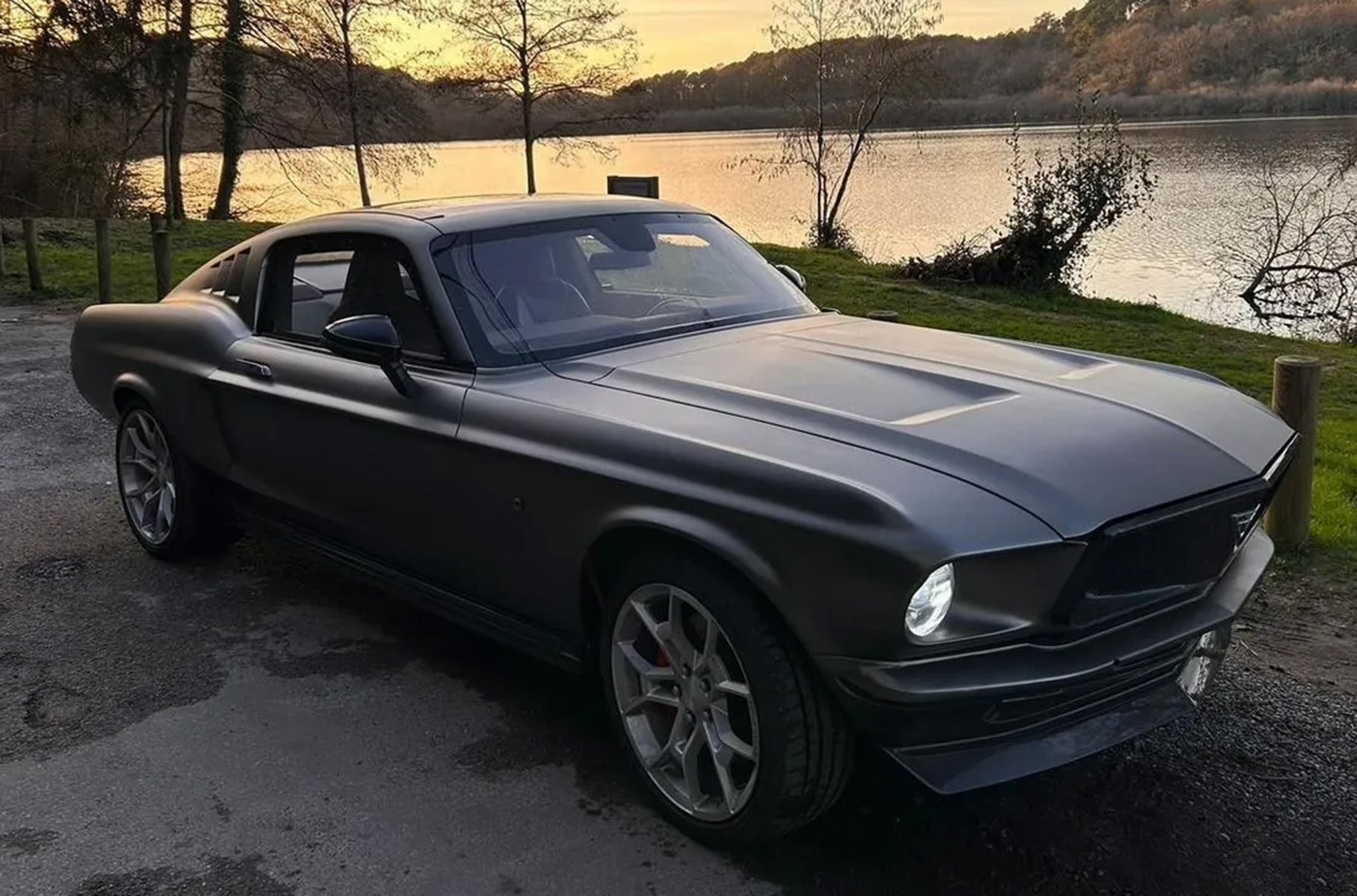 Tesla Model S, stylized as a 1967 Ford Mustang, is being sold in Moscow