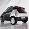 Toyota created a city electric car, similar to a motorcycle helmet