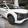 The new Moskvich model was photographed during the assembly