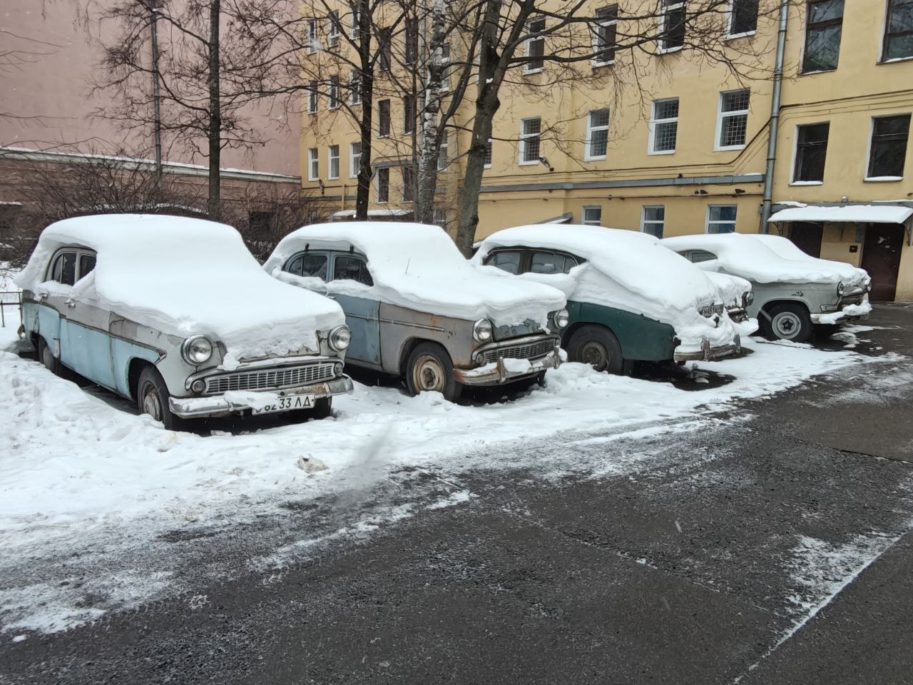 A parking lot of forgotten Soviet vintage cars has been discovered in St. Petersburg