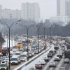 Traffic on the Moscow Ring Road is very difficult due to snowfall