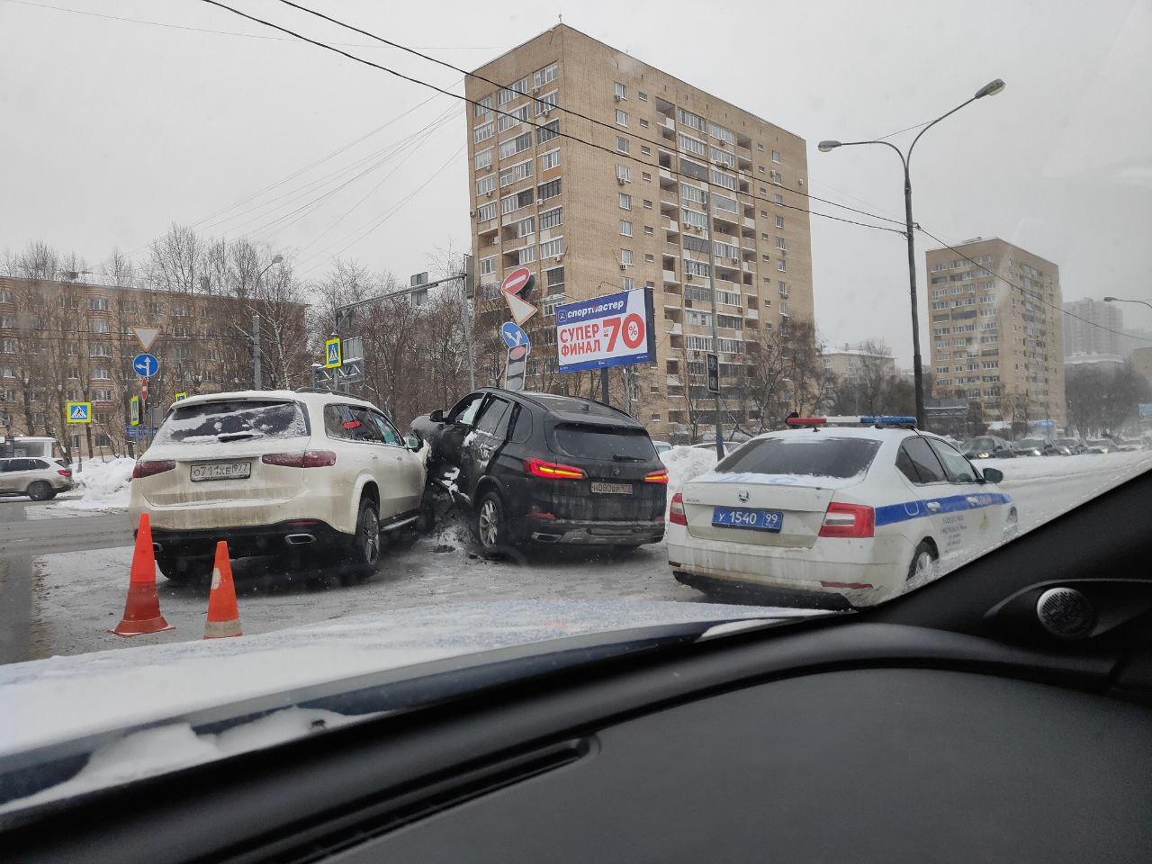 In the capital, a photo was taken of a broken BMW X5 after a hard ramming