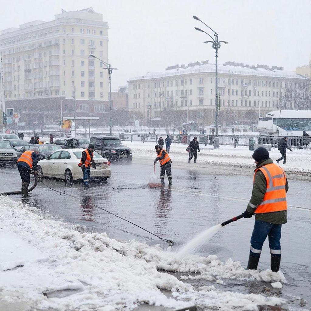 In the south of the capital, a roadway was flooded due to a pipe break