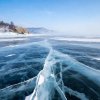 On Lake Baikal, a car fell through the ice and was caught on video