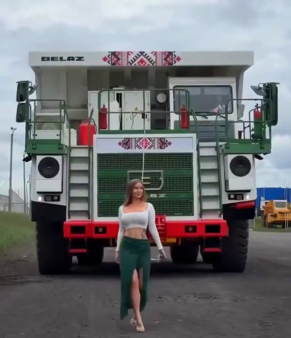 Belarusians admired the advertisement with a fragile blonde “walking” a multi-ton BelAZ