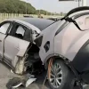 In China, a Nio EC6 was filmed split into pieces after an accident