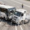 In Moscow, a passenger bus collided with a road service vehicle