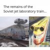 In the US, social media users were frightened by photographs of a Soviet jet train