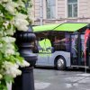 An 18.5 meter long MAZ accordion electric bus was photographed