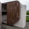 Lincoln created a relaxation pod similar to a public toilet