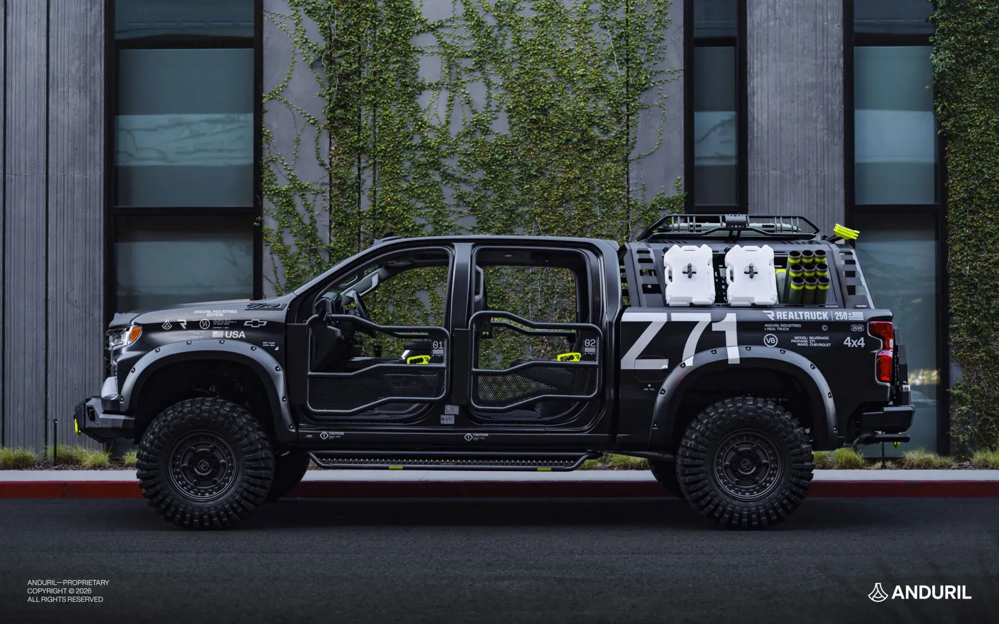 Tuners at Matt Hunt Muscle Cars have created an open-top Silverado with tubular doors and a beefed-up suspension.