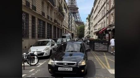 A Russian from Kazan drove to Paris in a Lada Priora and was caught on camera
